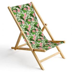 Ferocity Chaise Longue Pliable en Bois Fauteuil de Plage Pliant en hetre Classique Lit de Plage Paume Lumineuse 1 [119] (ferocity-shop, neuf)