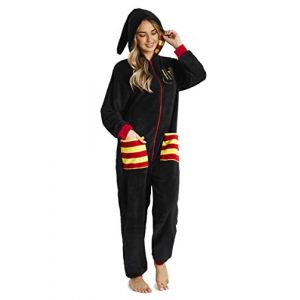 Harry Potter Combinaison Pyjama Homme Ou Femme, Grenouill&egrave;re Adulte en Polaire Douce avec Capuche Taille S, M, L Et XL, Kigurumi Adulte Chaud Et Confortable (Noir, S) (Get Trend., neuf)