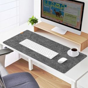 AiPsekocy Sous-main en Feutre,Tapis de Bureau en Feut, Support pour Ordinateur Portable, Sous-main de Bureau, Antidérapants Minimalistes Grand Tapis de Souris pour Bureau-100x40cm (Saicok, neuf)