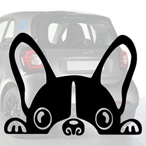 Sticker chien &agrave; bord pour voiture Bouledogue 20 cm Noir - Anakiss (Anakiss, neuf)