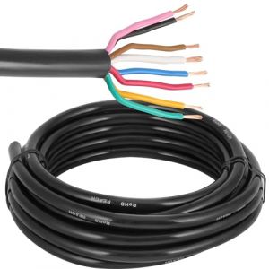 ETUKER Câble 8 Conducteurs 5M Câble Véhicule 8 Fils Câble Electrique Remorque 7x0.5mm² +1x1mm² Câble pour Le câblage des Feux Arrière Remorque Rond 8 pôles (ETUKER, neuf)