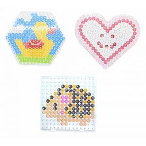 Happy Price Toys Lot de 3 plaques &agrave; repasser Max XL 10 mm Formes de base avec mod&egrave;les en papier (3 formes de base pour plaques &agrave; repasser Maxi XL). (Compatible avec toutes les perles &agrave; repasser Max.) (Happy Price Toys, neuf)