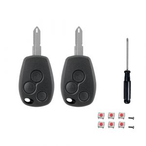 EcoJozon 2 Pièces Coque de Clé Voiture pour Renault Boitier de Clé 3 Boutons Clé Télécommande avec 6 Switchs et Tournevis pour Renault Master Twingo Kangoo Modus Dacia Clio Trafic (jiuzhourunsheng, neuf)