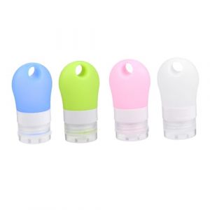 OATIPHO 4 Pi&egrave;ces Flacon de Voyage Vide Silicone Souple Flacon de Shampoing Portable Lot de Voyage pour Cosm&eacute;tiques Liquides (Tsun Ki-sung, neuf)