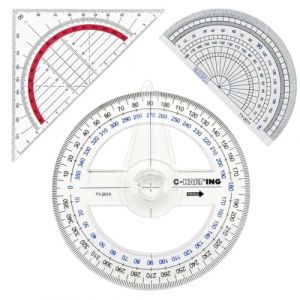 Cercle Rapporteur Triangle de G&eacute;om&eacute;trie Transparent Rapporteur 180 degr&eacute;s 360 Degr&eacute;s Rapporteur R&egrave;gle Bras Oscillant Angle Rapporteur en Plastique Cercle Mesure pour L' &eacute;cole Bureau (3 pi&egrave;ces) (ANETTEE GLOBALISS, neuf)