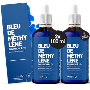 JUNALI® Bleu de méthylène 1% USP de qualité pharmaceutique, 100 ml, sans métaux lourds, qualité testée en laboratoire – Fabriqué en Allemagne (JUNALI, neuf)