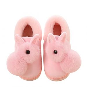 Uposao Chaussons Femme, Chausson Lapin Fille Mignon Épaississement en Peluche Chaud Intérieur Doux Pantoufles Antidérapant Chaussures De Maison Confortables (Uposao, neuf)
