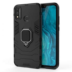 MHHQ pour Huawei Honor 9X Lite Coque, 2 en 1 Armour Style Robuste Hybrides Double Couche Armure Defender TPU + PC Case Cover avec Support Magn&eacute;tique Car Mount pour Huawei Honor 9X Lite -All Black (mhhq, neuf)