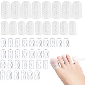 50 Pièces Protege Orteil Silicone,Protège Gros Petit Orteil Silicone,Protection doigt de pied Respirants,Pansement Orteil,pour Soulager Pied la Douleur (GSXSR-EU, neuf)