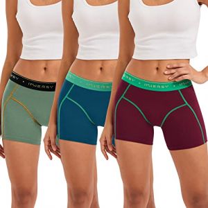 INNERSY Culotte Boxer Femme Coton Shorty pour Femmes Panty sous Jupe Cale&ccedil;on Sport Lot de 3 (46-48, Rouge Fonc&eacute;/Bleu/Vert) (Innersy La vie, neuf)