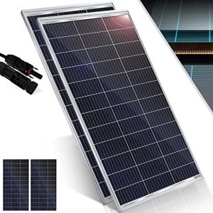 KESSER® Panneau solaire monocristallin Panneau solaire - 18 V pour batteries 12 V, photovoltaïque - Cellule solaire Installation PV - 2er Set - 165 Watt (WMK Trading GmbH, neuf)