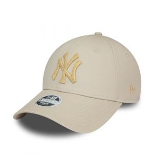 New Era Casquette pour Femmes New York Yankees NY MLB Baseball 9Forty r&eacute;glable Casquette pour Fans Chapeau Femme Fille Beige (capspin, neuf)