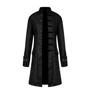 TSIRNK V&ecirc;tements m&eacute;di&eacute;vaux pour homme, Steampunk pour homme, Costumes d'Halloween pour homme, Veste queue-de-pie Steampunk Gothique m&eacute;di&eacute;vale Uniforme, Noir , XXXL (fuann, neuf)