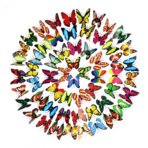 YUVKIN 40 Pi&egrave;ces Papillons D&eacute;coratifs avec &Eacute;pingles de S&eacute;curit&eacute;, Broche Papillon en PVC, pour D&eacute;coration Chambre Enfant, Rideaux, Table &agrave; Manger, Bureau (Couleurs M&eacute;lang&eacute;es Al&eacute;atoires) (HerEdit, neuf)