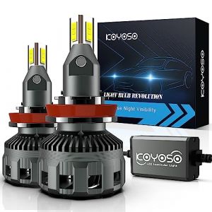KOYOSO Ampoules H11 LED pour Lenticulaire Voiture, 90W 16000LM LED Phares per Voiture, 6500K Blanc, DC 12V (KOYOSO GROUP, neuf)