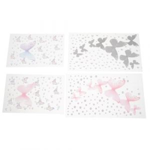 VICASKY 4feuilles Autocollants De Visage Autocollants De Strass Adhésifs Auto-adhésifs Pour Maquillage De Festival Et Halloween De Gemmes Éblouissantes Pour Événements Et Concerts (Micanties, neuf)