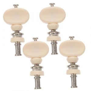 TOYANDONA Mécaniques de Tuning pour Ukulélé Lot de 4 Set de Chevilles d'Accordage en Acier avec Bouton en Plastique Accessoires pour Instruments de Musique Blanches pour (Qaidam, neuf)