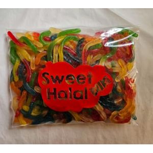 Bonbons VERS G&eacute;lifi&eacute;s LISSE Halal Assortis, Sachet 1kg, Multicolore lisse, Go&ucirc;t Fruits, 180 Pi&egrave;ces, Texture Lisse, Format Familial pour F&ecirc;te et Ev&egrave;nement (SWEET HALAL - BONBONS VEGAN, HALAL, SANS GLUTEN, neuf)