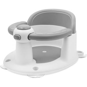 Siège de Bain pour Bébé de 6 à 36 Mois, Siège de Bain pour Nourrisson avec Coussin Antidérapant et 4 Ventouses, Siège de Bain pour Bébé Assis, Économise de l'Espace (Gris) (Malloom store, neuf)