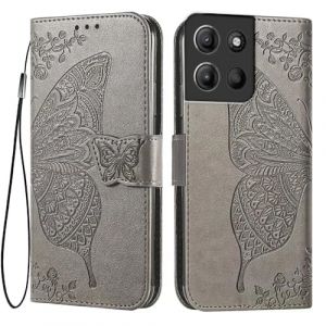EASSGU Coque pour Motorola Moto g15 / Motorola Moto g15 Power (6.72" inches) Etui Flip Magn&eacute;tique avec 3 Fentes pour Cartes 1 Portefeuille, Housse - Gris (EASSGU, neuf)