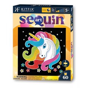 Kitfix - Sequin Art 60-20 x 20 cm- Licorne - Image &agrave; paillettes pour enfants - 20 x 20 cm - Activit&eacute; manuelle de 60 min - Kit de cr&eacute;ation pour enfants &agrave; partir de 5 ans - 2015 (Kitfix, neuf)