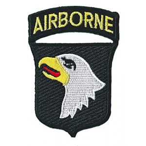 Patche écusson Airborne division US army aigle patch brodé thermocollant (Naga.Hitam, neuf)
