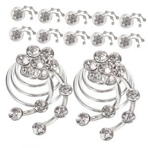VALICLUD 12 Pièces Clip De Cheveux En Spirale En Strass Clips Para Accessoires Femmes Célibataire Fantaisie Extensions Pince à Cheveux De Mariage Alliage (SHUI LIAO, neuf)