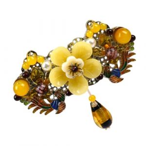 GALPADA Barrette &agrave; Cheveux Vintage &agrave; Ressort Pour Queue De Cheval, Grosse Taille Jaune, Pince &agrave; Queue De Cheval Pour Femmes, Coiffure Maintenue Au Quotidien (Hargrove Hare, neuf)