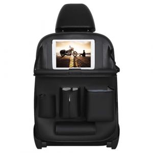 Organisateur Voiture Enfant, Protecteur Arri&egrave;re de Si&egrave;ge Auto avec Plateau Pliable, Cuir PU Imperm&eacute;abl Protection Siege Voiture Enfant, avec 4 Poches, Tablette Transparent Poches (Noir) (surnamei, neuf)