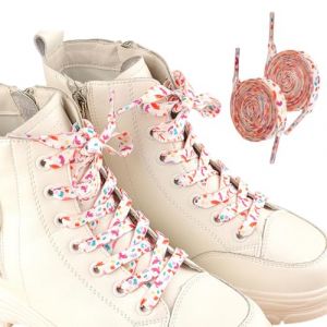 OPVYAEU Lacets 2 Paires l&eacute;opard rouge blanc &agrave; pois, lacets leopard rouge blanc pour baskets, larges lacets plats fantaisie pour chaussures femme homme (HAN JIAWEI DE DIAN, neuf)