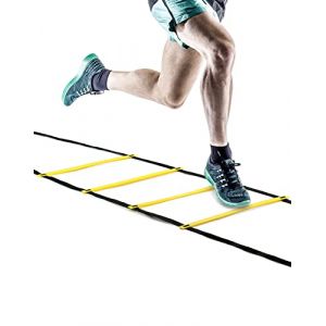 QWORK&reg;&Eacute;chelle d'Agilit&eacute;&Eacute;chelle de Vitesse- 6 M&egrave;tres 12 Echelon &ndash; avec Sac de Transport - Utilis&eacute; pour Entra&icirc;nement de Vitesse et d'Agilit&eacute; (shavinglikes, neuf)