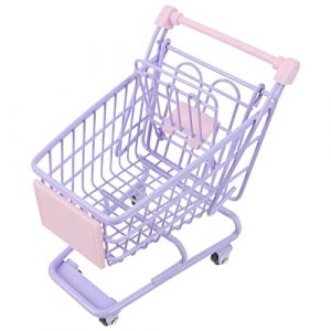 Toyvian Mini Caddie De Supermarché En Métal Avec Roues Fonctionnelles, Panier De Courses Pour Enfants, Décoration De Bureau Et Rangement Pour Stylos, Cosmétiques Et Petits Objets (Ronymar, neuf)