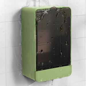 DENTSHIELD Porte-savon mural pour douche, porte-savon pour barre de douche, bo&icirc;te de rangement pour savon de salle de bain, bo&icirc;te &agrave; savon kitsch, adh&eacute;sif sans per&ccedil;age (Vert) (Bengbupanda, neuf)