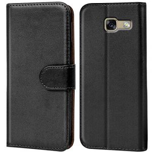 Verco Coque pour Samsung Galaxy A3 (2017), Housse Portefeuille pour Galaxy A3 2017 Etui en Cuir Synth&eacute;tique Fonction Stand Case, Noir (ATS-Discounter, neuf)