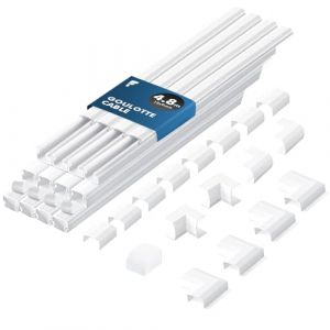 shinfly 4,8 m Cache Cable – Goulotte Passe Cable pour Câbles électriques, Goulotte Electrique, Passe Cable Mural – Cache Fil Electrique pour TV – Blanc 15 mm x 9 mm (IceDreamOne, neuf)