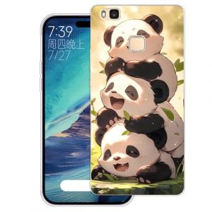 WUACYEAMING Coque pour Huawei P9 Lite Pouces,Anti-Jaunissement &Eacute;tui de Protection Antichoc,Motif &Eacute;tui Finition Premium Silicone Housse Cover TPU Transparente-(Les Trois Pandas) (WUACYEAMING, neuf)