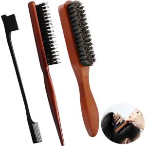 Brosse &agrave; poils sangliers, brosse &agrave; queue tir&eacute;e, 3 pi&egrave;ces, brosse &agrave; cheveux, brosse &agrave; poils de sanglier, brosse &agrave; cheveux, poils de sanglier, brosse &agrave; cheveux, poils naturels (Baohai LTD, neuf)