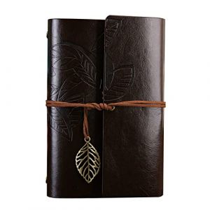 NectaRoy Classique Carnet en Faux Cuir Couverture Feuilles &agrave; Cordes &Eacute;criture Journal Agenda Cahier Voyage Journal Classique R&eacute;tro Couverture Carnet Agenda Carnet (165x220mm, Caf&eacute;) (LC online, neuf)