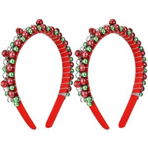 Xrten 2 Pcs Serre Tete Noel, Cheveux Cerceau pour No&euml;l, Serre-T&ecirc;te avec Clochette, Bandeau No&euml;l, Serre Tete Noel Enfant, D&eacute;corations de No&euml;l pour Enfants Et Adultes (WYETTRIO YAN, neuf)
