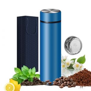 Bouteilles isothermes – Gobelet sous vide pour café, thé et boissons avec infuseur en acier inoxydable – Bouteille de voyage pour thé, café – Bouteille de voyage pour eau chaude et froide (Bleu) (Zhimei Shiji Industrial Co., Limited, neuf)