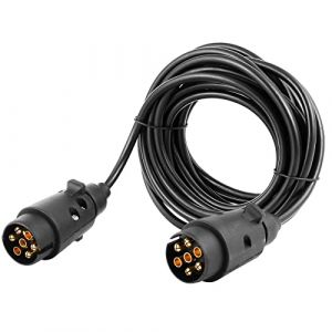 AGRISHOP Rallonge Remorque 7Broches 6m,12V Rallonge Câble Remorque 7Broches Prise Mâle Male pour Caravane Véhicule Voiture RV (AGRISHOP, neuf)