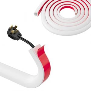 Holtrae Goulotte Passe Cable Blanc 4M Auto adh&eacute;sif Petit Canal de C&acirc;ble Flexible en PVC Cache Cable Sol Demi Rond TV Mural Cache C&acirc;bles Ext&eacute;rieur R&eacute;sistant aux Intemp&eacute;ries pour Maison Bureau &eacute;cole (NOIRE MARKET DELIVERY, neuf)