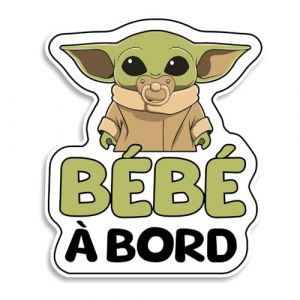 Bebe a bord voiture, Bébé Alien, Sticker bebe a bord Résistants aux UV et Waterproof, Autocollant Bébé a Bord Facile à Appliquer, Autocollant pour Voiture (Albastov, neuf)