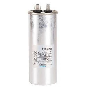 Condensateur CBB65-CBB65A avec 6 connecteurs (4+2) 100 μF 450V 40/70/21. Condensateur de démarrage de moteur, compresseur de climatisation, ect. 1 Pièce. (100mf) (Synn53, neuf)