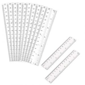 R&egrave;gle en plastique 15 cm transparente 12 pi&egrave;ces &ndash; R&egrave;gle scolaire double graduation pour &eacute;cole bureau dessin professionnel &eacute;tudiant (hny1122, neuf)
