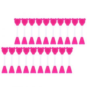 Ipetboom Lot de 20 Pinceaux Applicateurs Masque Visage en Silicone Tpe Double Embout Ours et Plat Brosse Nettoyante Pores et Visage Couleur Rose Fuchsia Outils Multifonctions Soin Spa (Cowan Micro, neuf)