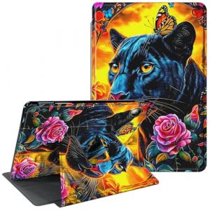 Étui pour tablette Kindle Fire HD 8 7ème/8ème génération 8" version 2017/2018 avec support rotatif à 360 degrés - Housse de protection intelligente avec fonction veille/réveil automatique - Léopard (CGFGHHUY, neuf)
