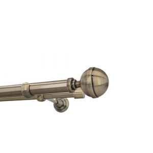 HDTL 25/19mm Kit de tringle a rideau Metal Fixation murale Laiton Antique 140 cm Lotis (HDTL House Decoration, neuf)