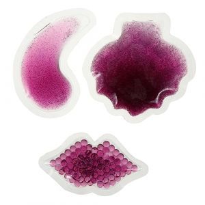 NIYANGLE Lot De 3 Packs De Gel Compresse Chaud-froid Rond Pour Yeux Et L&egrave;vres, Violet, Th&eacute;rapie R&eacute;utilisable, Soin Visage Et Beaut&eacute;, Usage Froid Et Chaud, Trousse M&eacute;dicale Essentielle (Telinei, neuf)