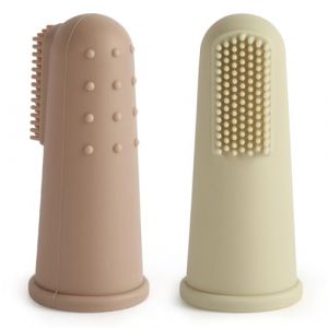 Vicloon Brosses à Dents Doigt pour Bébé, 2PCS Brosse à Dent Doigt Bébé Silicone, 100% Silicone, Sans BPA, Pour Brossage Des Dents et Massage Des Gencives avec Cas Clair (Vicloon®-FR, neuf)